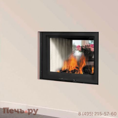 Каминная топка ЭкоКамин Вега 800 TВ туннельная, чёрный шамот фото 2