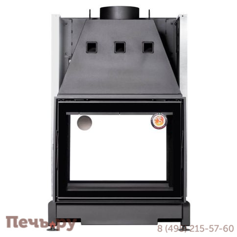 Каминная топка ЭкоКамин Вега 800 TВ туннельная, чёрный шамот фото 6