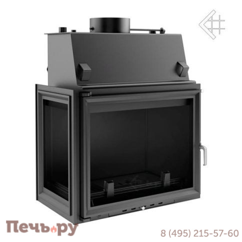 Каминная топка Kratki Amelia/PW/BL/24/W (стекло слева, змеевик) фото