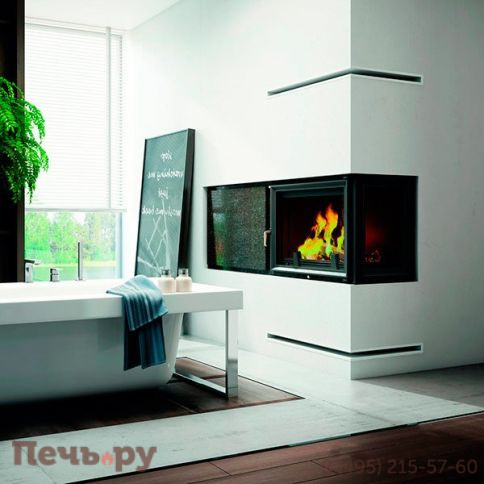 Каминная топка Kratki Amelia/PW/BP/24/W (стекло справа, змеевик) фото 2