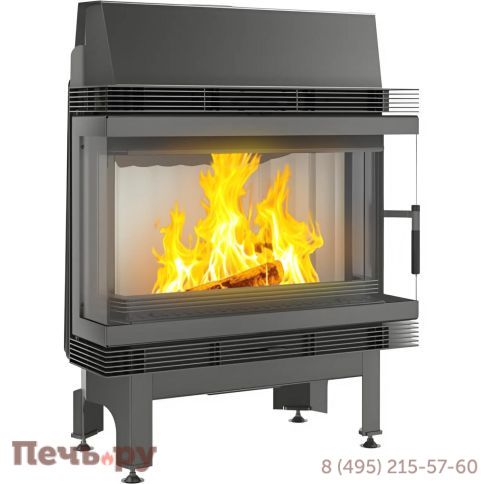 Каминная топка Kratki Blanka 670/570/LP/BS (угловое стекло слева-справа) фото