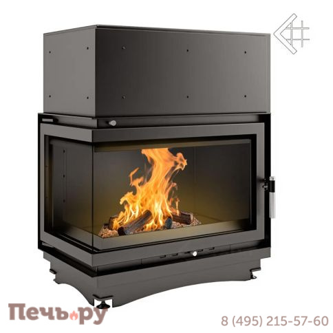 Каминная топка Kratki Oliwia/PW/BL/17/BS/W (угловое стекло слева, змеевик) фото