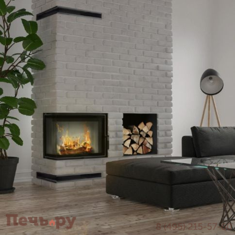 Каминная топка Kratki Pro Lucy/12/slim/P/BS стекло справа фото 3