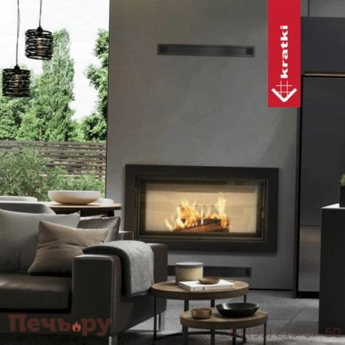 Каминная топка Kratki Pro Lucy/PW/20/W, двойное стекло с водяным контуром фото 3