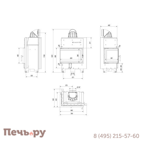 Каминная топка Kratki Pro MBM/L/BS фото 4