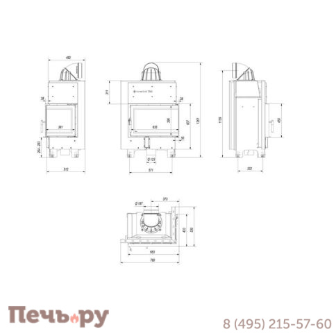 Каминная топка Kratki Pro MBM/P/BS фото 4