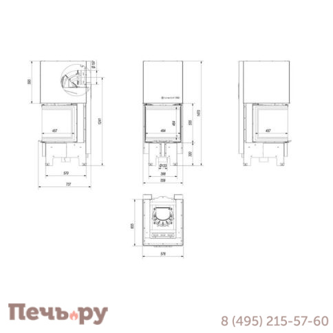 Каминная топка Kratki Pro NBC 8, гильотина фото 8