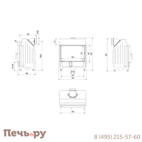 Каминная топка Kratki Zibi/Deco фото 8