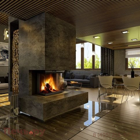 Каминная топка Romotop Impression C 2G L 80.61.34.21, черный шамот фото 2