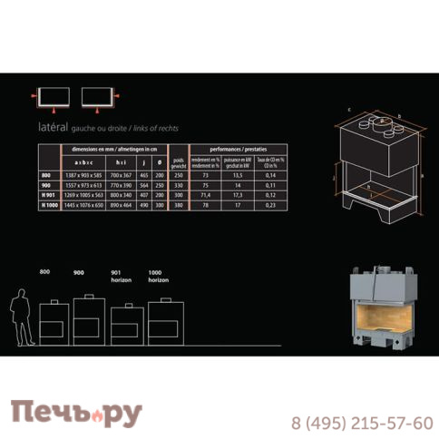 Каминная топка Totem Lateral Horizon 1000 фото 8