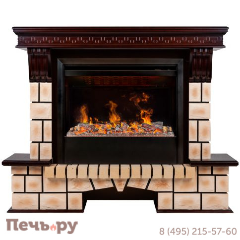 Каминокомплект RealFlame Stone Brick с очагом 3D Helios 26 SBG фото