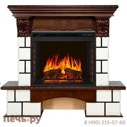 Каминокомплект Royal Flame Pierre Luxe Темный дуб с очагом Vision 23 EF LED FX фото