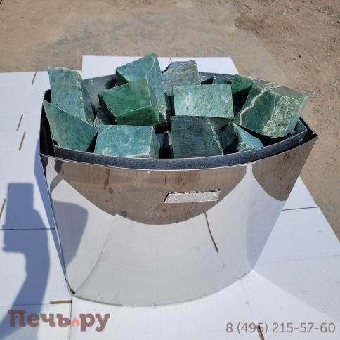 Камни для бани Bas Нефрит премиум колото-пиленый 7-14 см (ведро 10кг) фото