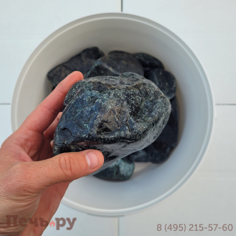 Камни для бани Bas Пироксенит шлифованный 4-7 см (ведро 10кг) фото 2