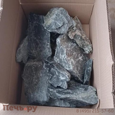 Камни для бани Bas Талькохлорит Карелия колотый (коробка 20кг) фото