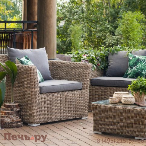 Капучино 4SiS журнальный столик из искусственного ротанга, цвет соломенный фото 5