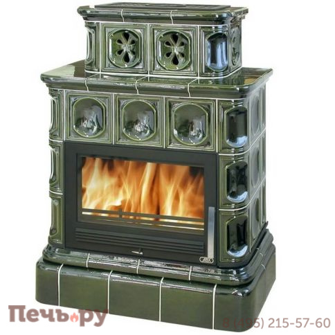 Керамическая печь ABX Karelie, с кафельным цоколем, с теплообменником фото