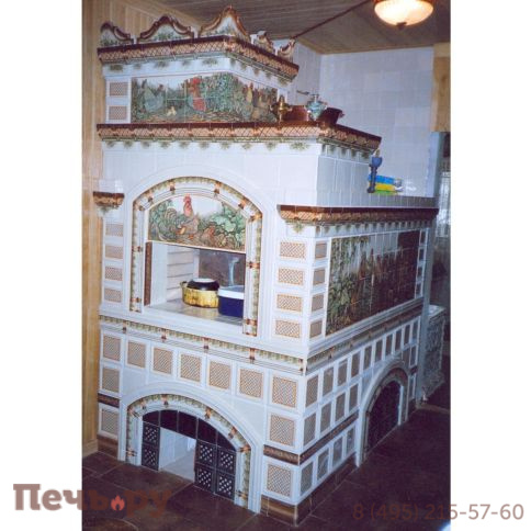 Кирпичная печь с кафелем и лежанкой, арт. 246754 фото