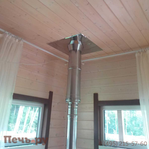 Комплект дымохода Дымок, нержсталь, проход через крышу, верхний выход фото 33