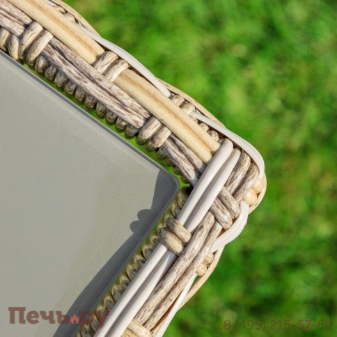 Комплект мебели Royal Family Zoya из искусственного ротанга бежевого цвета фото 8