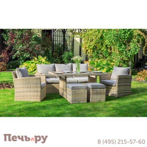 Комплект мебели Royal Family Zoya из искусственного ротанга бежевого цвета фото