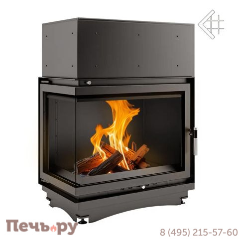 Каминная топка Kratki Amelia/PW/BL/24/BS/W (угловое стекло слева, змеевик) фото
