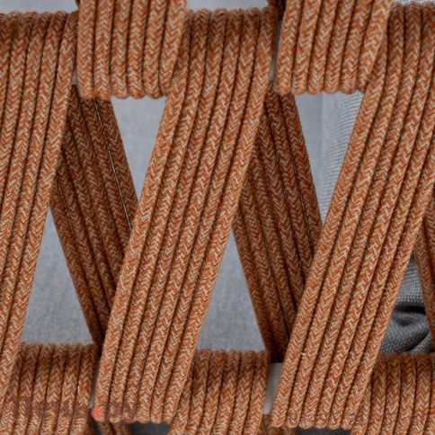 Кресло плетеное из роупа 4SiS Диего, каркас алюминий светло-серый (RAL7035) муар, роуп оранжевый меланж круглый, ткань светло-серая фото 7