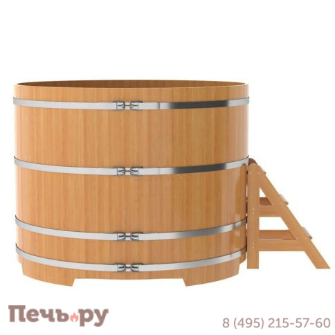 Купель BentWood круглая из лиственницы, d=1.8 м,  толщина стенок - 2,8 см фото 11