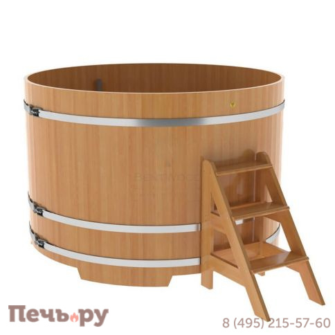 Купель BentWood круглая из лиственницы, d=1.8 м,  толщина стенок - 2,8 см фото 7