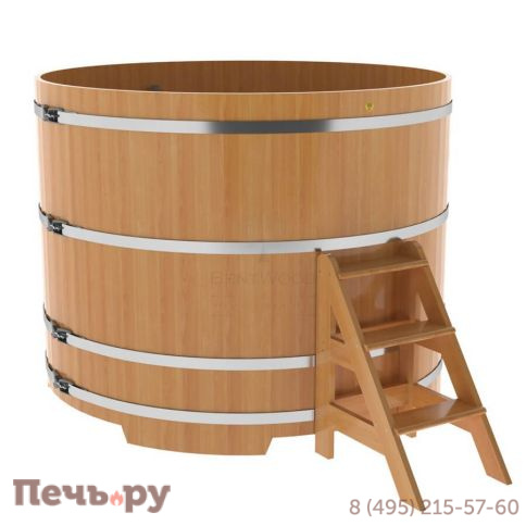 Купель BentWood круглая из лиственницы, d=1.8 м,  толщина стенок - 2,8 см фото 8