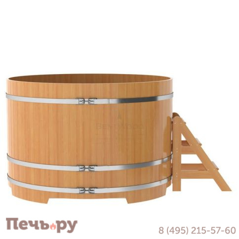 Купель BentWood круглая из лиственницы, d=1.8 м,  толщина стенок - 2,8 см фото 9