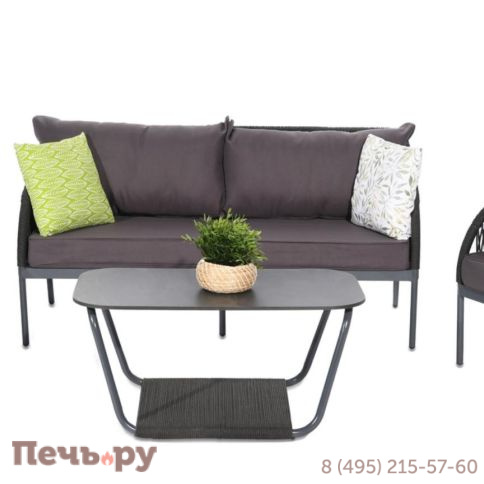 Лаунж-зона 4SiS Канны 4-местная плетеная из роупа (веревки), цвет темно-серый фото 12