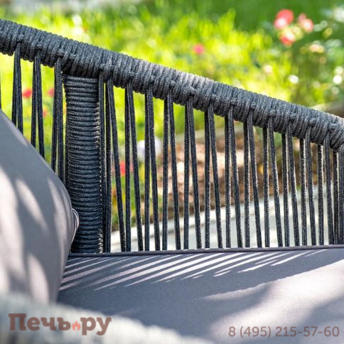 Лаунж-зона 4SiS Канны 4-местная плетеная из роупа (веревки), цвет темно-серый фото 6