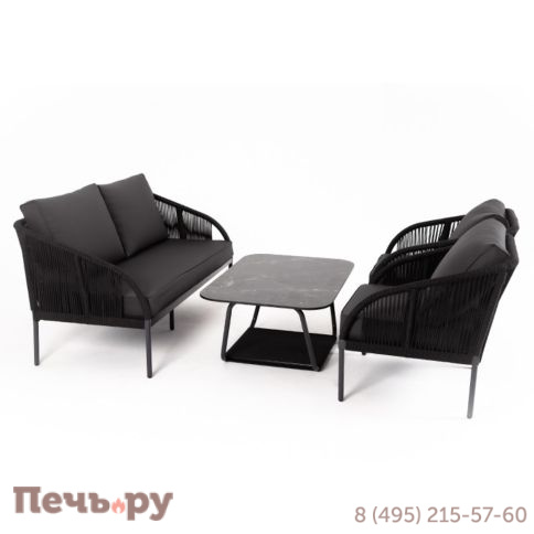 Лаунж-зона 4SiS Канны 4-местная плетеная из роупа (веревки), цвет темно-серый фото