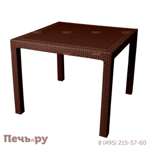 Стол обеденный Gardeck Tweet Kvatro 940*940мм, коричневый фото