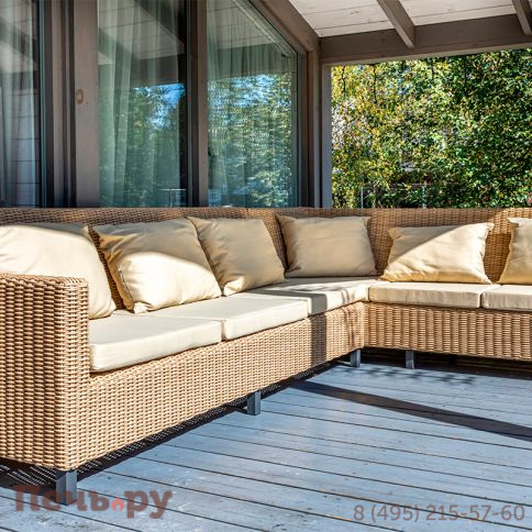 Диван угловой Gardeck Mokka Bella, соломенный фото 2