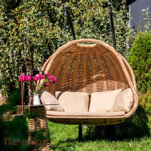 Подвесное кресло двухместное Gardeck Mokka Majorca, цвет соломенный фото 2