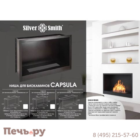 Ниша для камина Silver Smith Capsula под кассету Lux 3 фото 4