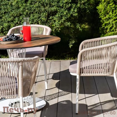 Обеденная группа на 4 персоны 4SiS Диего, круглый стол "дуб", цвет бежевый фото 9