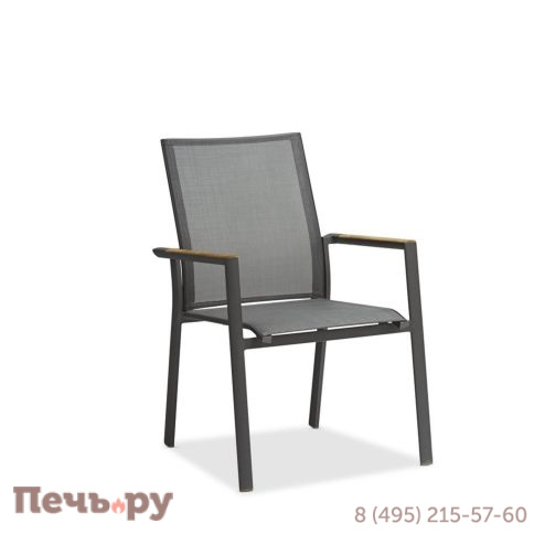 Обеденный комплект Brafritid Nora-Andy 10N антрацит/натуральный, алюминий/тик фото 10