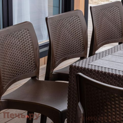 Обеденный комплект JULY L коричневый фото 4