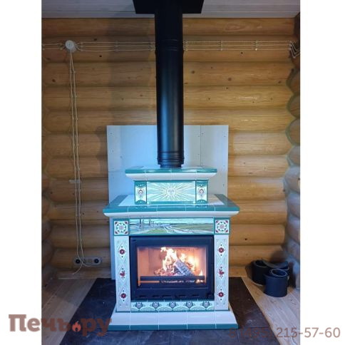 Облицовка камина КимрПечь Билибин пристенный-двухъярусный художественный фото 7