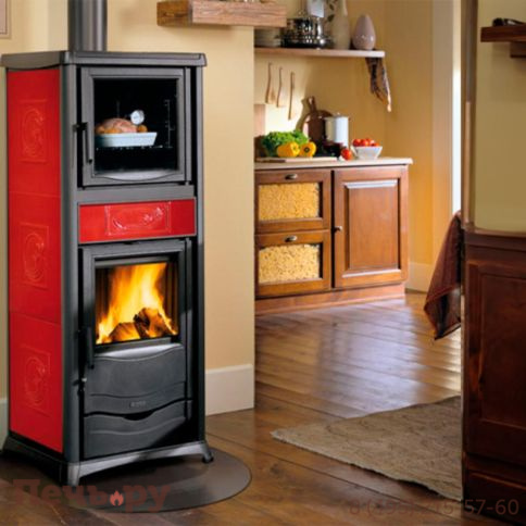 Отопительно-варочная печь La Nordica Termorosella Plus Forno DSA 4,0 Petra/ Liberty  Bordeaux фото 3