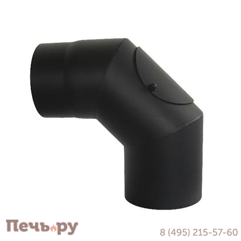 Отвод КПД черный 90° с ревизией фото