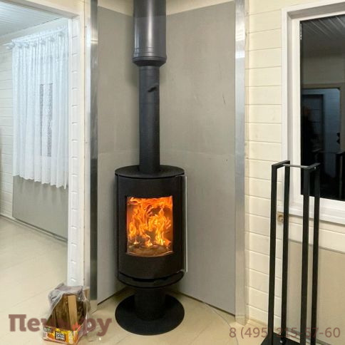 Печь камин Астов R1.0 N сталь (круглая задняя часть) фото 10