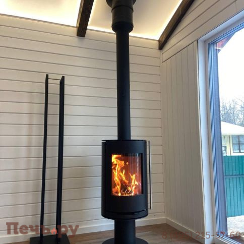 Печь камин Астов R1.0 N сталь (круглая задняя часть) фото 9