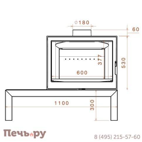Печь-камин Liseo Castiron LCI 7 GF Table фото 2