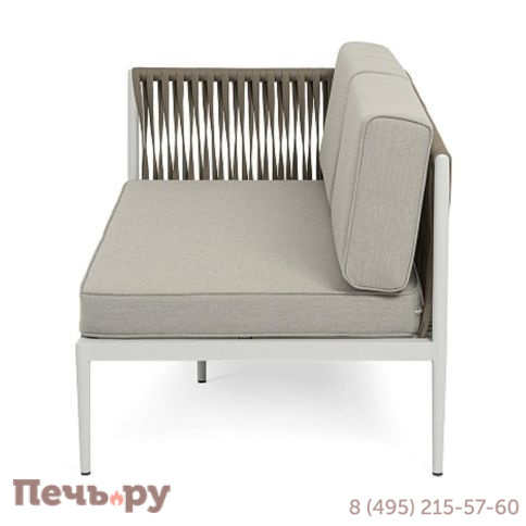 Правый модуль плетеный из роупа 4SiS Касабланка, каркас алюминий светло-серый (RAL7035) муар, роуп серо-коричневый 23мм, ткань бежевая 15052 фото 4