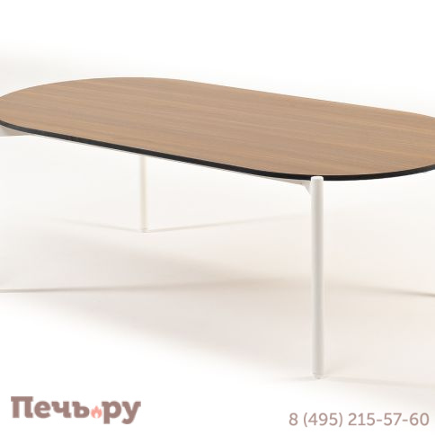 "Диего" журнальный стол из HPL 120х60 H40, каркас белый муар, цвет "дуб" фото 3