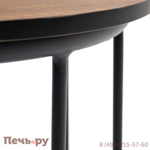 "Эквадор" журнальный стол из HPL круглый Ø40 H55, каркас из алюминия темно-серый (RAL 7024) муар, цвет столешницы "дуб" фото 2